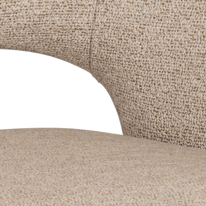 Chaise de salle à manger TORI avec accoudoirs, beige