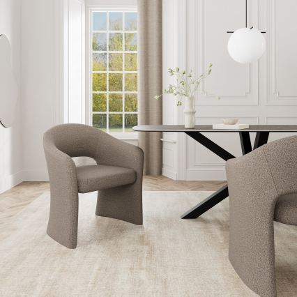 Chaise de salle à manger TORI avec accoudoirs, taupe