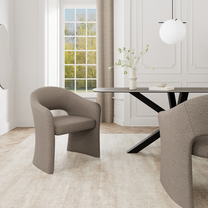 Chaise de salle à manger TORI avec accoudoirs, taupe