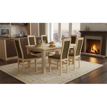 Chaise de salle à manger ZOE chêne/marron foncé