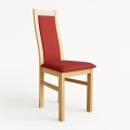 Chaise de salle à manger ZOE chêne/rouge