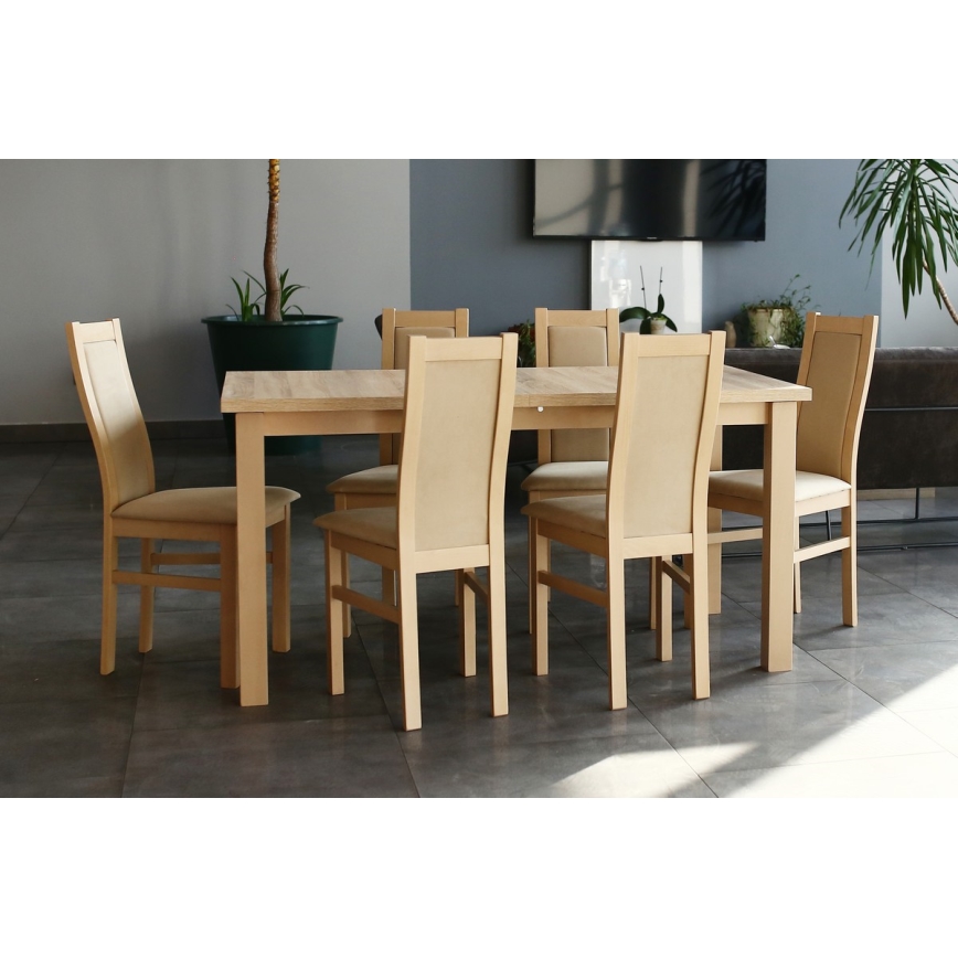 Chaise de salle à manger ZOE hêtre/crème