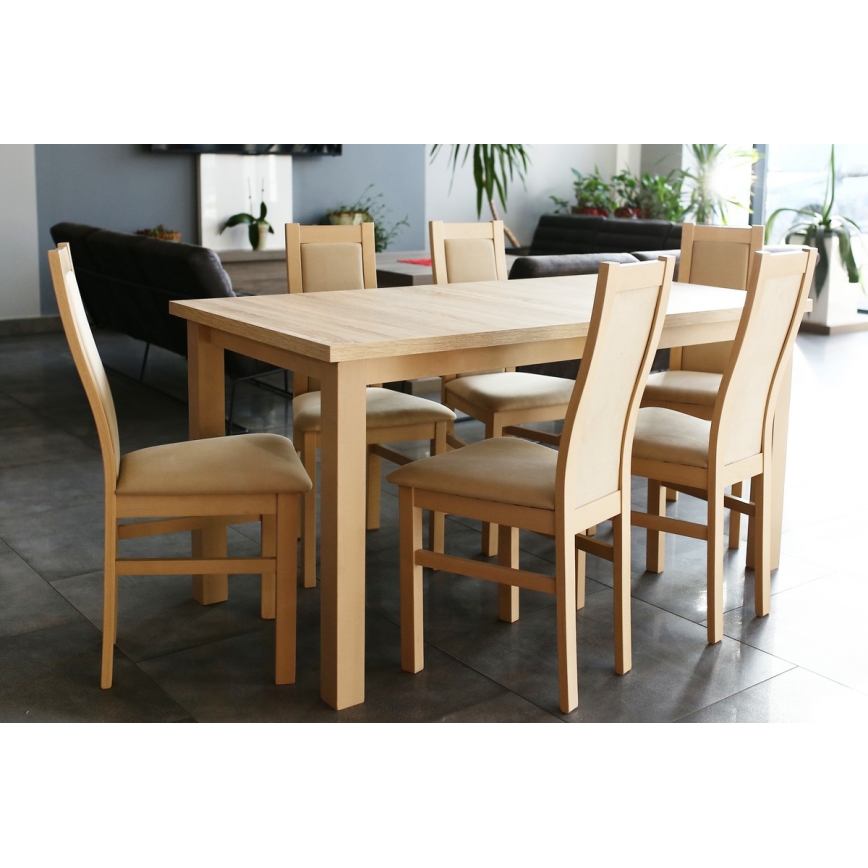 Chaise de salle à manger ZOE hêtre/crème