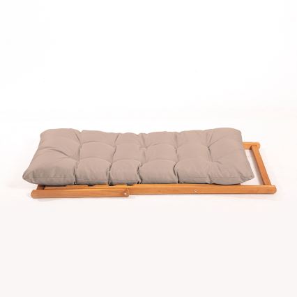 Chaise longue beige/hêtre