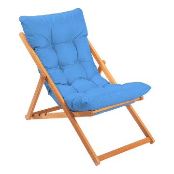 Chaise longue bleu/hêtre