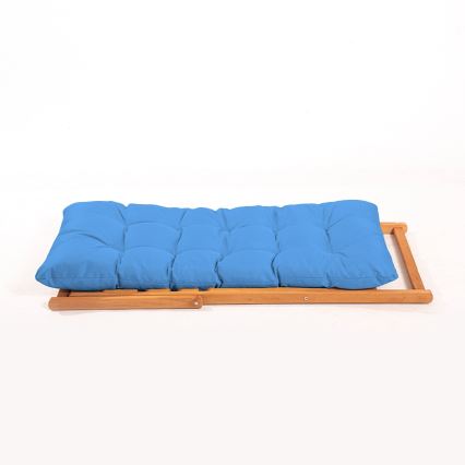 Chaise longue bleu/hêtre