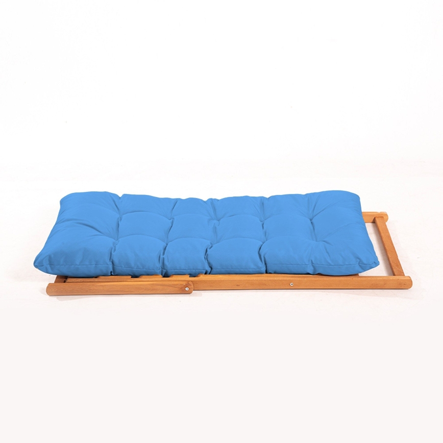 Chaise longue bleu/hêtre