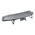 Chaise longue de camping pliante et réglable, grise
