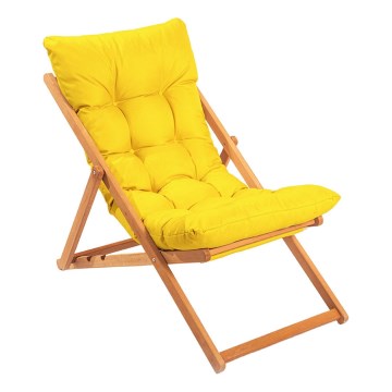 Chaise longue jaune/hêtre