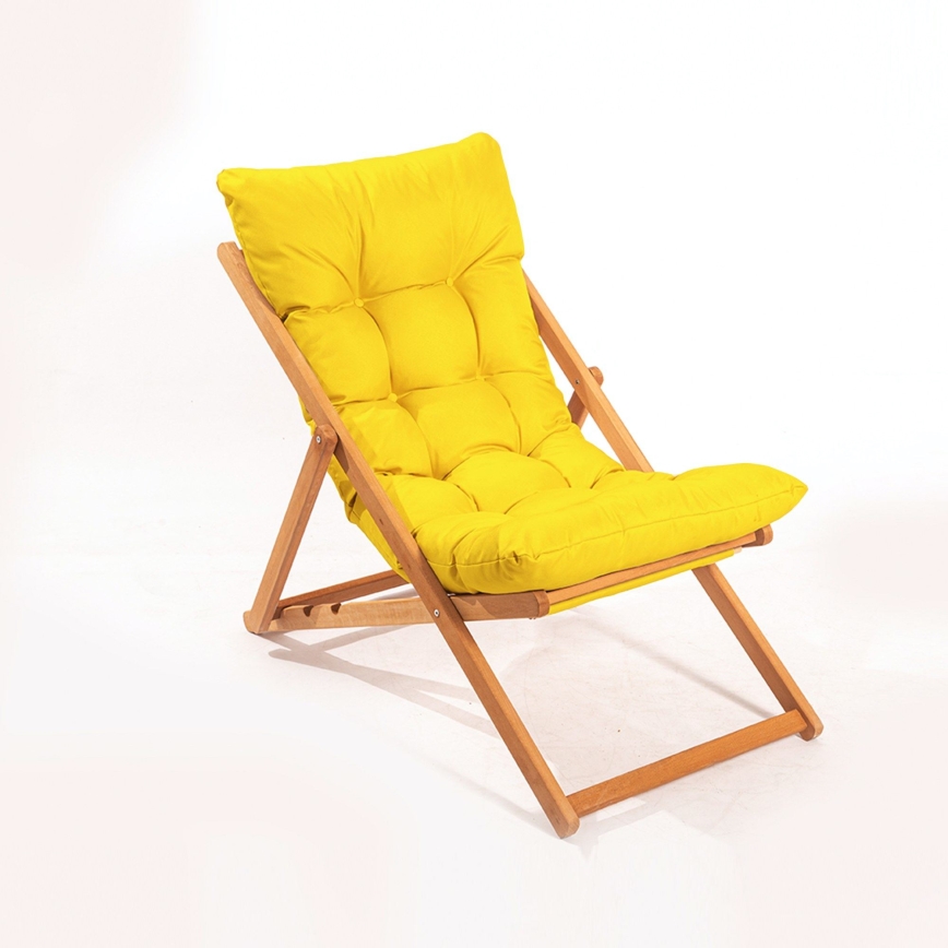 Chaise longue jaune/hêtre