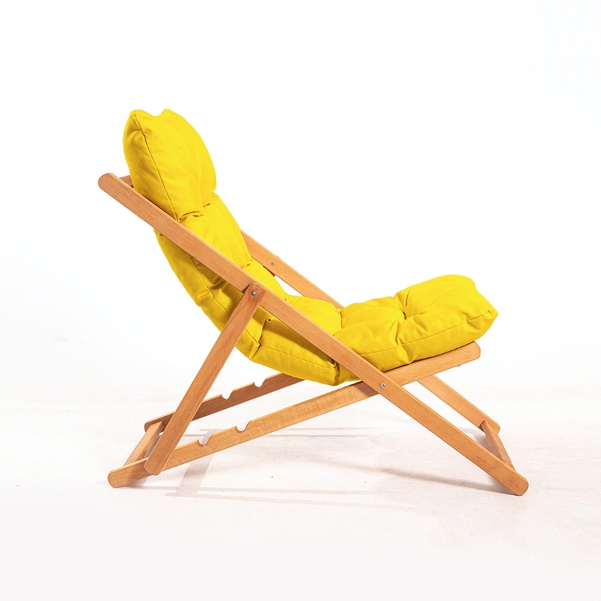 Chaise longue jaune/hêtre