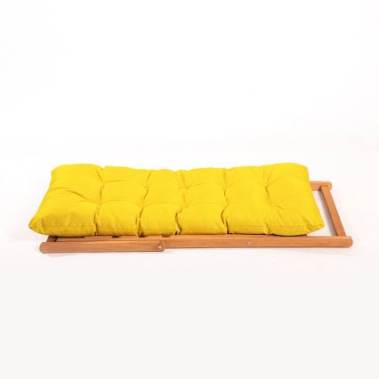Chaise longue jaune/hêtre