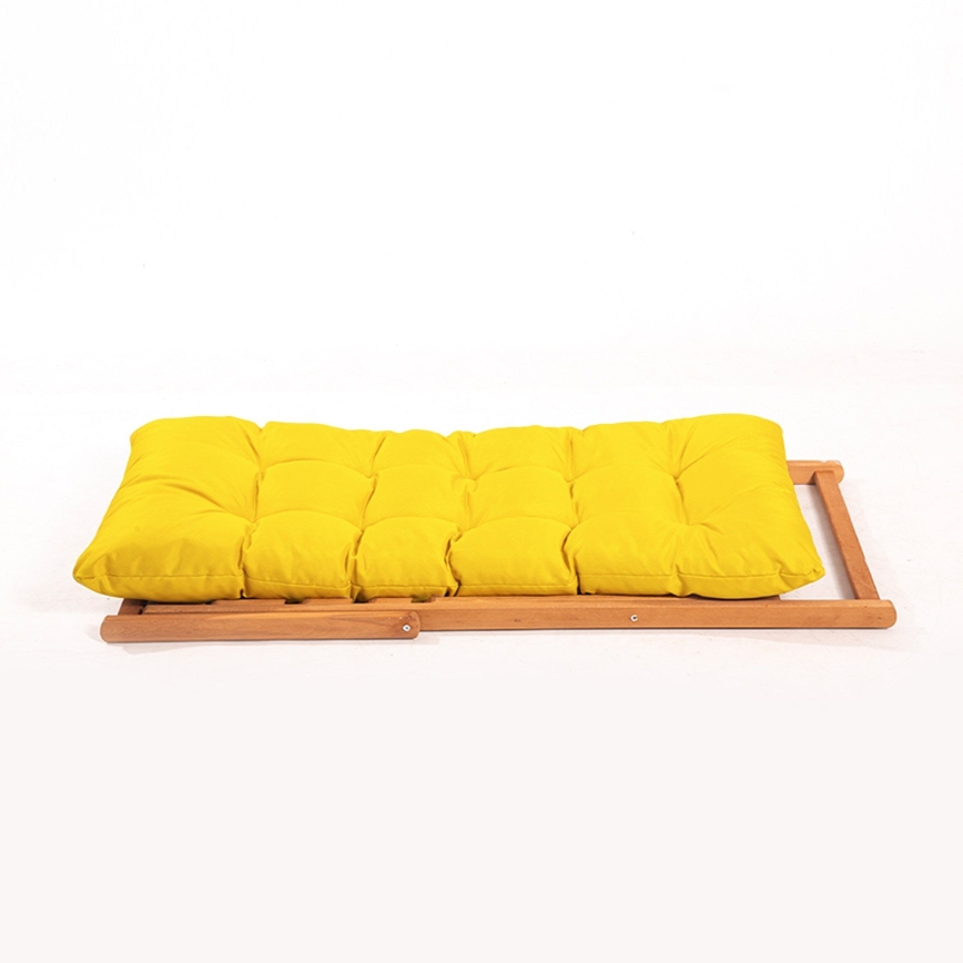 Chaise longue jaune/hêtre