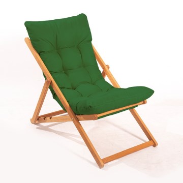 Chaise longue vert/hêtre