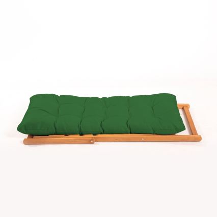 Chaise longue vert/hêtre
