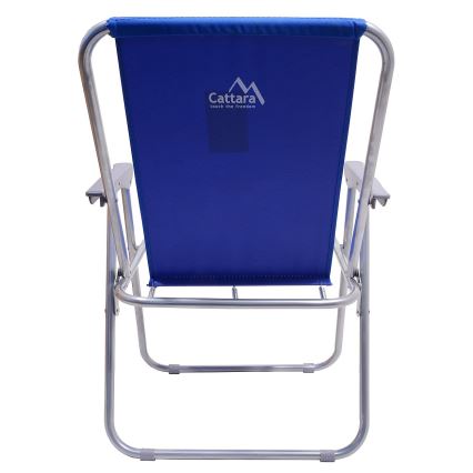 Chaise pliable mat chromé/bleue