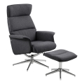 Chaise réglable avec repose-pieds DELIA gris foncé