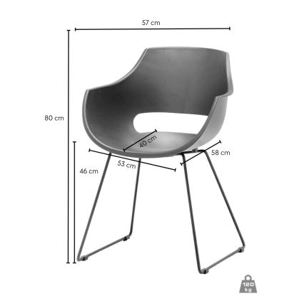 Chaise ROCKY, 1 pièce, anthracite