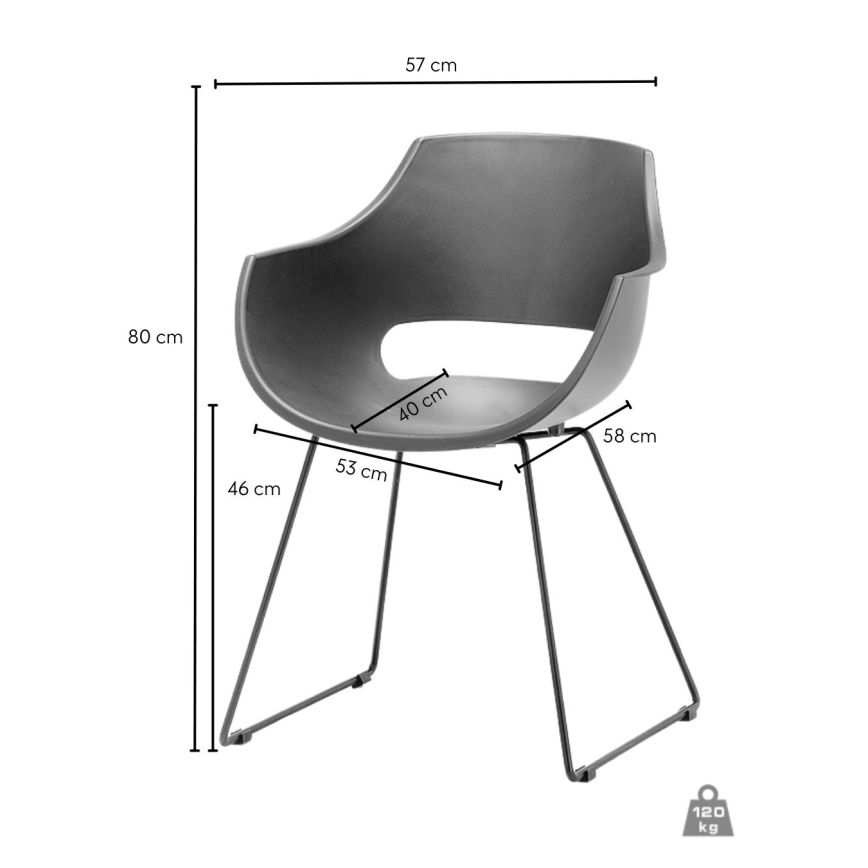 Chaise ROCKY 1 pièce noire