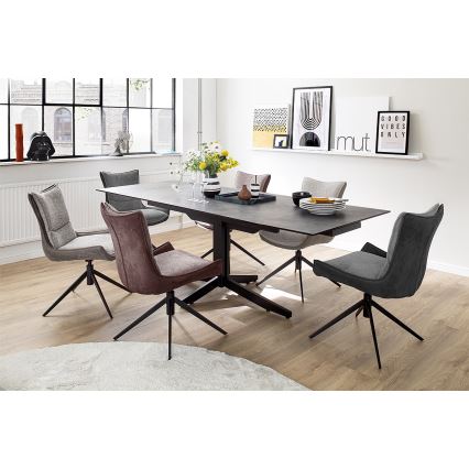 Chaise ZAIRA 1 pièce marron/rouge