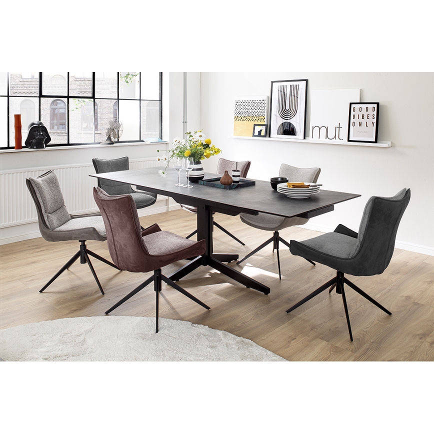 Chaise ZAIRA 1 pièce marron/rouge