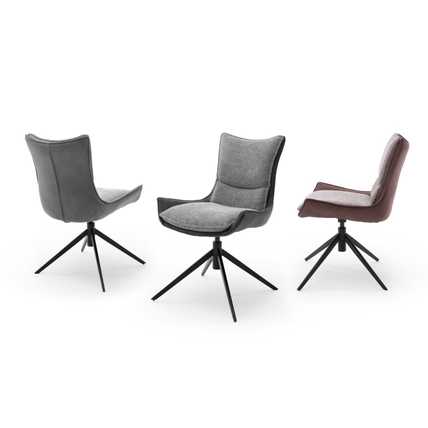 Chaise ZAIRA 1 pièce marron/rouge