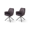 Chaises de salle à manger NEXORO, lot de 2, anthracite