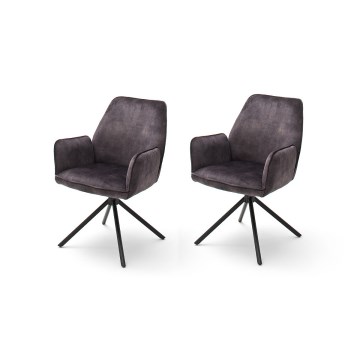Chaises de salle à manger NEXORO, lot de 2, anthracite