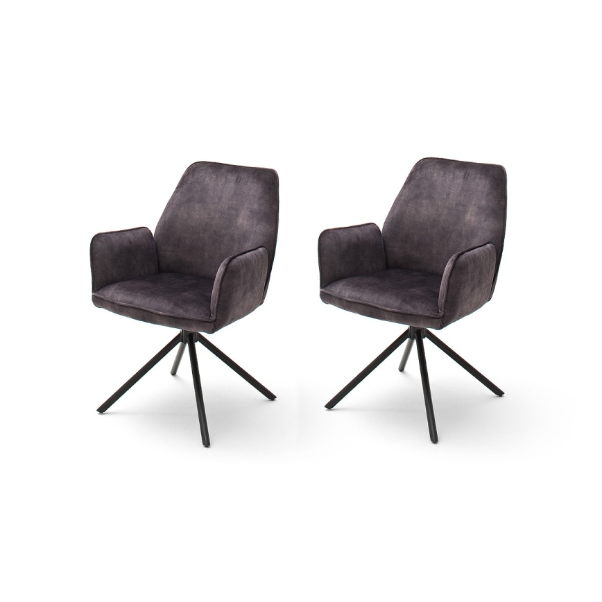 Chaises de salle à manger NEXORO, lot de 2, anthracite