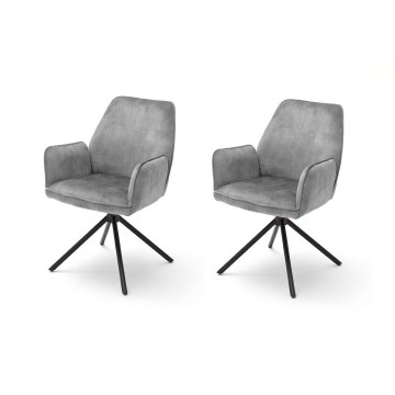 Chaises de salle à manger NEXORO, lot de 2, grises