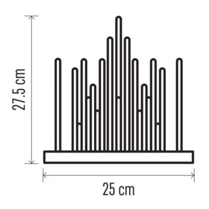 Chandelier de noël 20xLED/3xAA noir