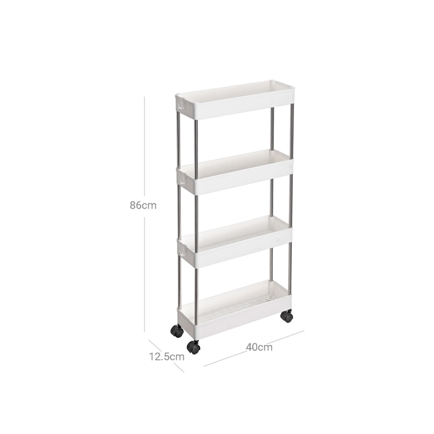Chariot de rangement mobile MARGE blanc