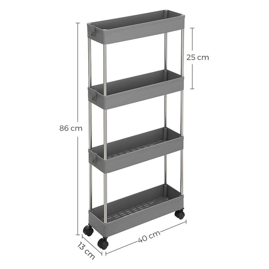 Chariot de rangement mobile MARGE gris