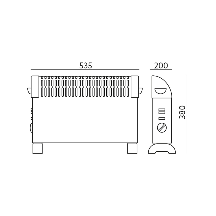 Chauffage à convection SONDO 750/1250/2000W/230V