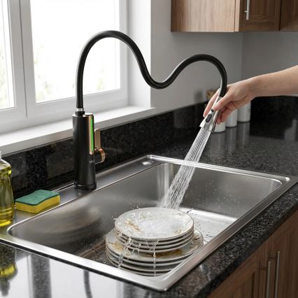 Chauffe-eau instantané avec écran LED 3000W/230V IPX4 noir