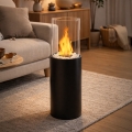 Cheminée à l'éthanol ROMA 26,5x80,5 cm 2kW noire + couvercle de protection