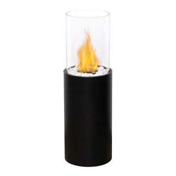 Cheminée à l'éthanol ROMA 26,5x80,5 cm 2kW noire + couvercle de protection