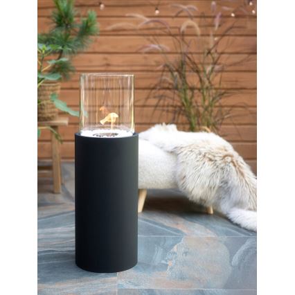 Cheminée à l'éthanol ROMA 26,5x80,5 cm 2kW noire + couvercle de protection