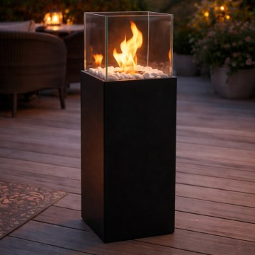 Cheminée bioéthanol ALICANTE 26,5 x 80,5 cm 2 kW noire