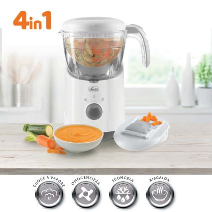 Chicco - Cuiseur vapeur et mixeur 4en1 EASY MEAL