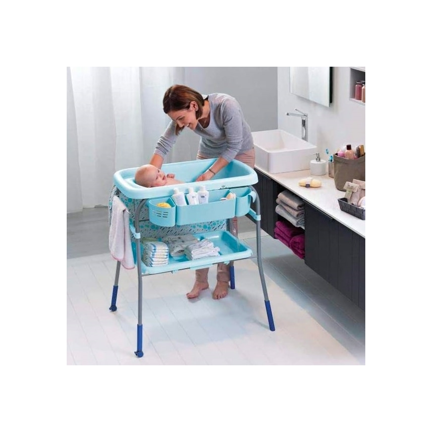 Chicco - Table à langer avec baignoire CUDDLE&BUBBLE bleu