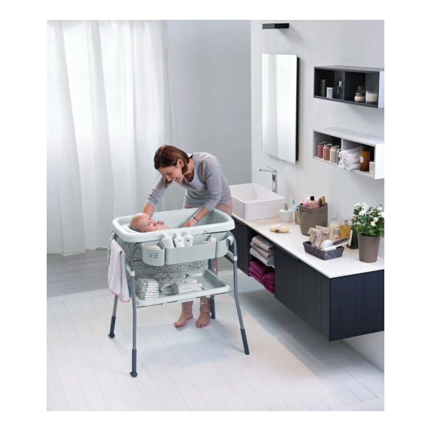 Chicco - Table à langer avec baignoire CUDDLE&BUBBLE gris