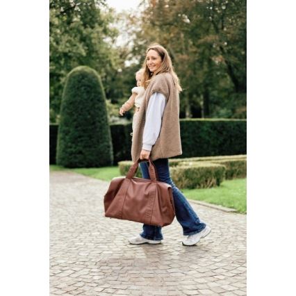 Childhome - Sac à langer MOMMY BAG LEATHER marron