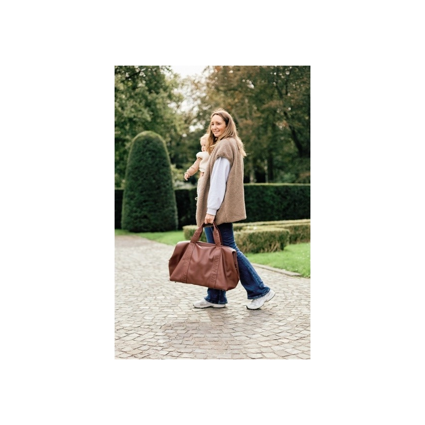 Childhome - Sac à langer MOMMY BAG LEATHER marron