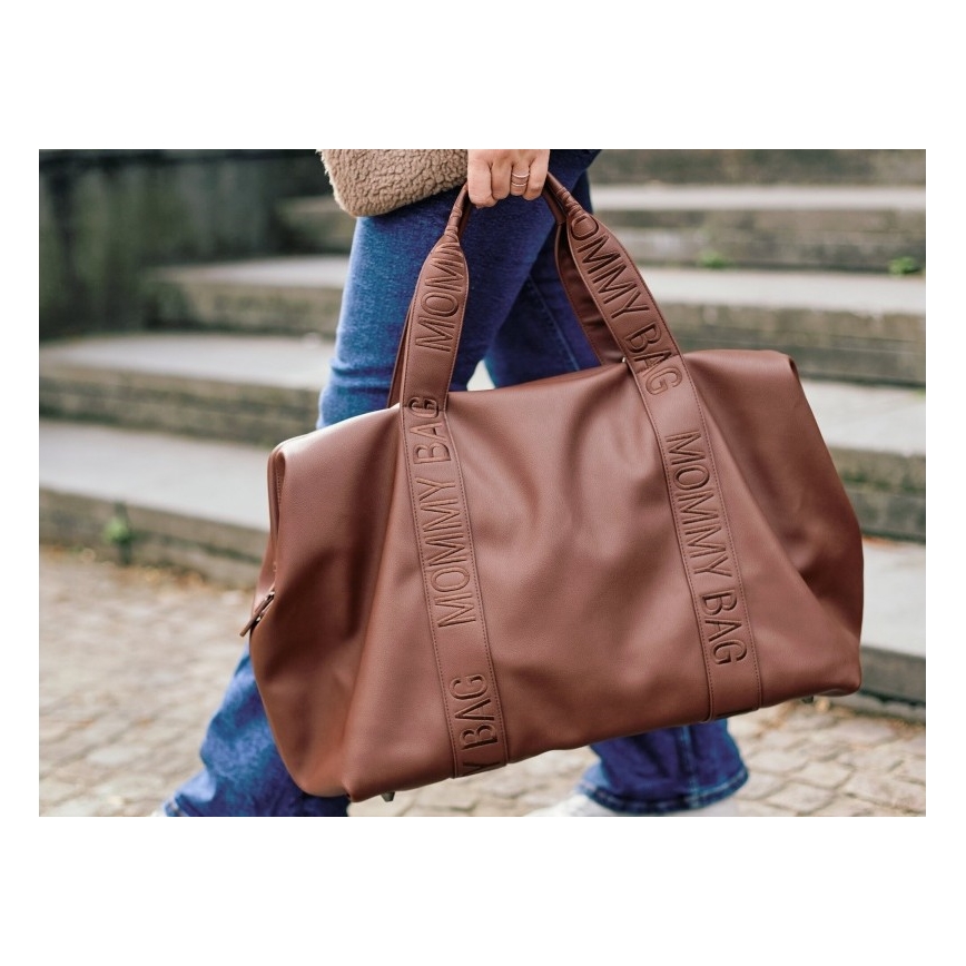 Childhome - Sac à langer MOMMY BAG LEATHER marron
