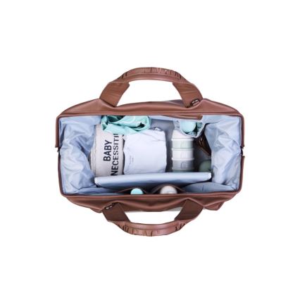 Childhome - Sac à langer MOMMY BAG LEATHER marron