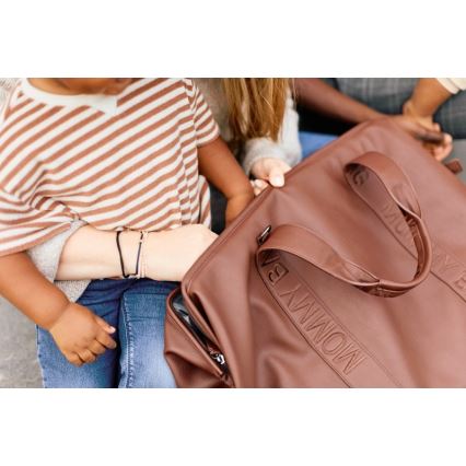 Childhome - Sac à langer MOMMY BAG LEATHER marron