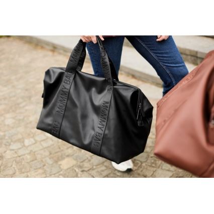 Childhome - Sac à langer MOMMY BAG LEATHER noir