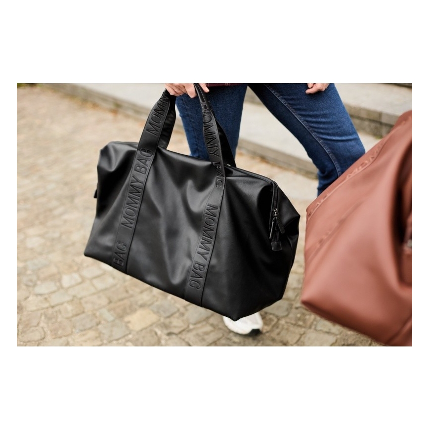 Childhome - Sac à langer MOMMY BAG LEATHER noir