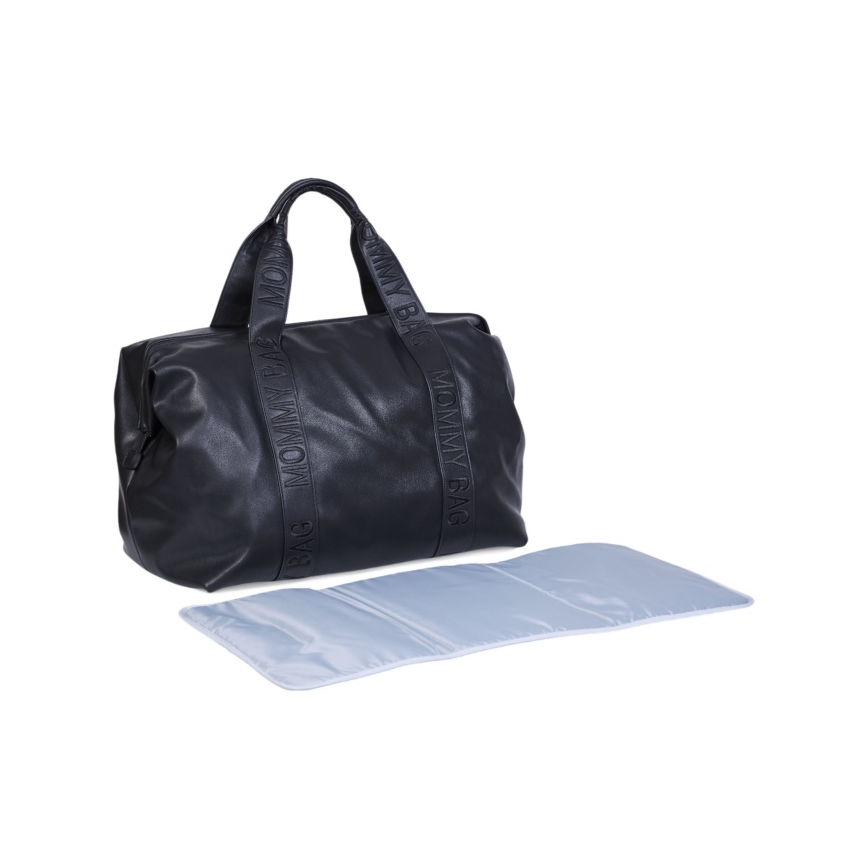 Childhome - Sac à langer MOMMY BAG LEATHER noir